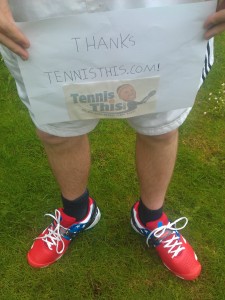 Babolat Stars and Stripes Propulse 3 shoe giveaway winner from the U.K.
