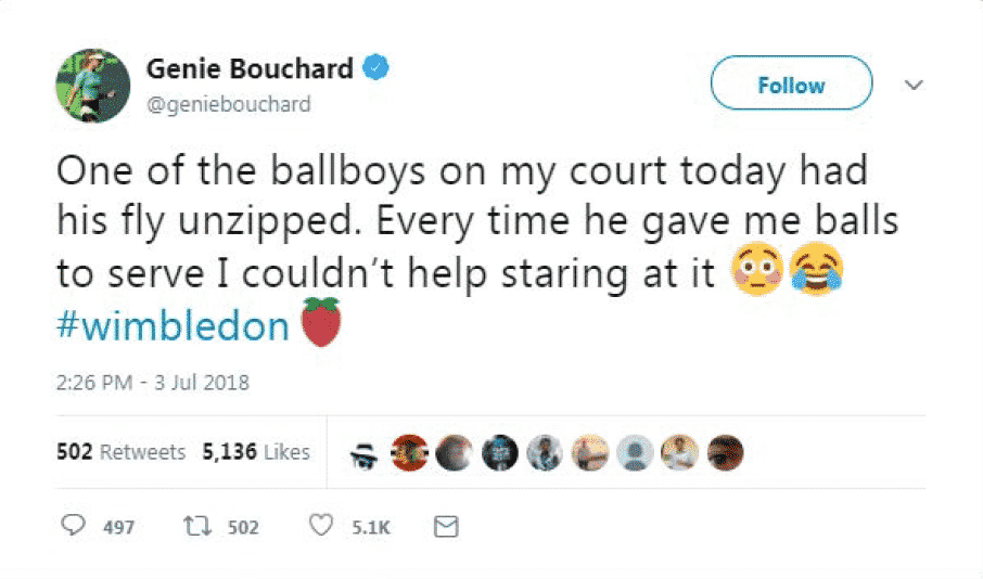 Bouchard Wimbledon Tweet